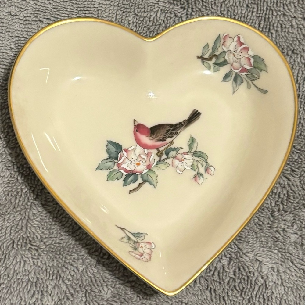 Lenox China Vintage Serenade Heart Shaped Trinket Dish